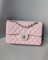 Chanel Classic Flap Small | 22B Light Pink Caviar Light Gold Hardware-front1