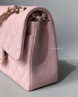 Chanel Classic Flap Small | 22B Light Pink Caviar Light Gold Hardware-details