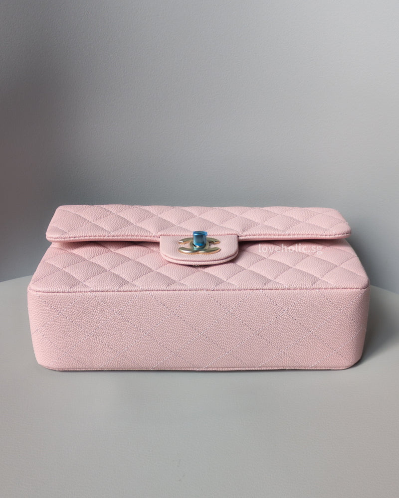 Chanel Classic Flap Small | 22B Light Pink Caviar Light Gold Hardware-details