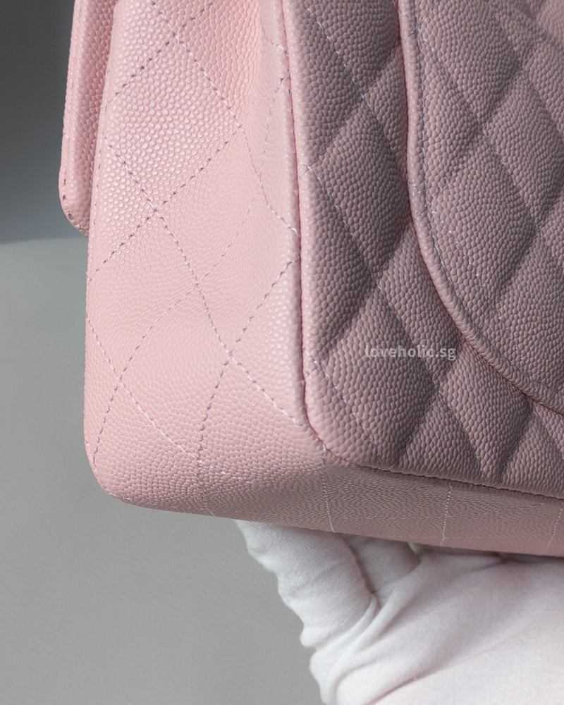 Chanel Classic Flap Small | 22B Light Pink Caviar Light Gold Hardware-details