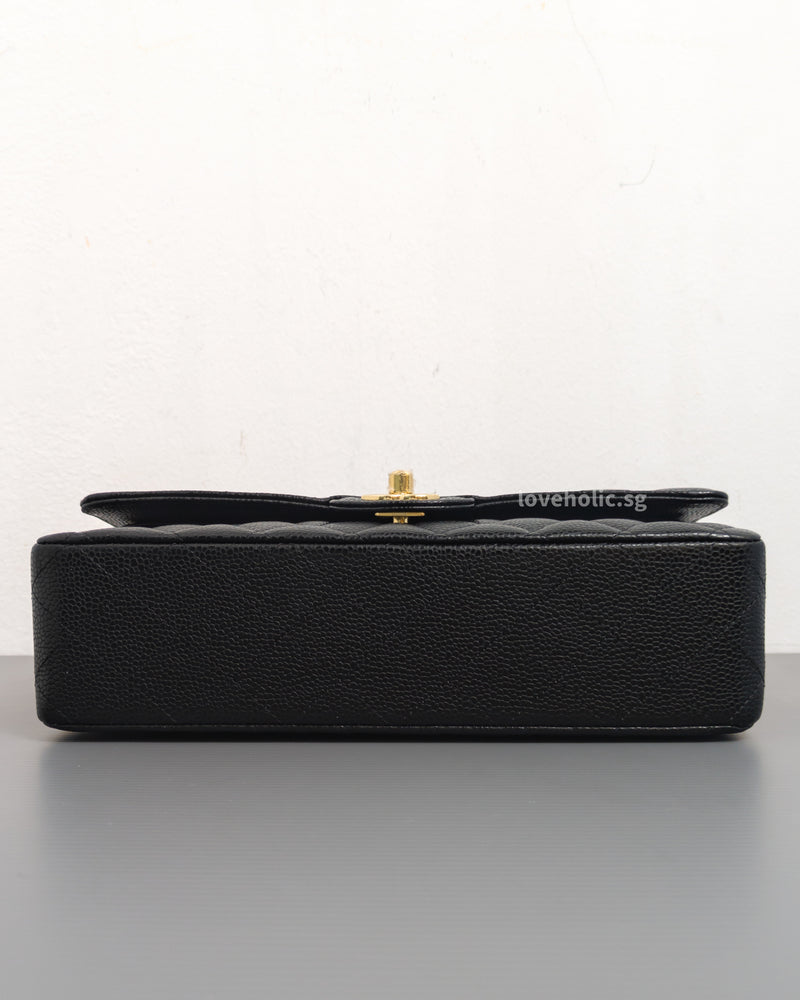 Chanel Classic Flap Medium | Black Caviar Gold Hardware-details