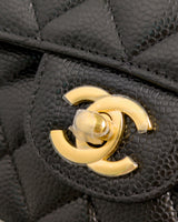 Chanel Classic Flap Medium | Black Caviar Gold Hardware-details