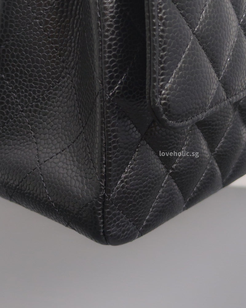 Chanel Classic Flap Medium | Black Caviar Gold Hardware-details