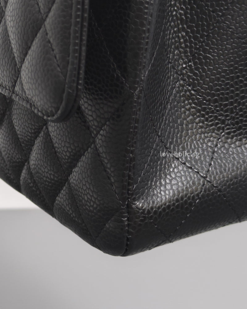 Chanel Classic Flap Medium | Black Caviar Gold Hardware-details