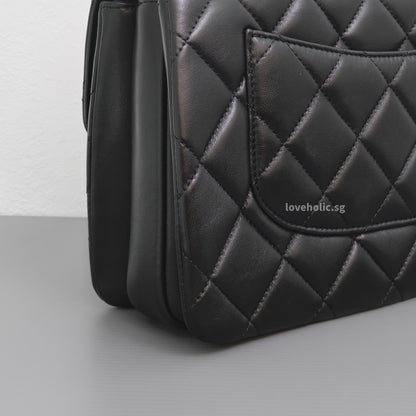 Trendy CC Top Handle Small | Black Lambskin Light Gold Hardware