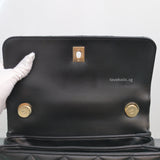 Trendy CC Top Handle Small | Black Lambskin Light Gold Hardware