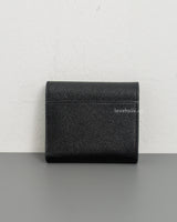 Dior Montaigne 30 Compact Wallet | Black Grained Calfskin Light Gold Hardware-front1