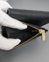 Dior Montaigne 30 Compact Wallet | Black Grained Calfskin Light Gold Hardware-details