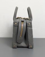 Chanel Mini CC Vanity Case wth Chain | Grey Lambskin Light Gold Hardware-details
