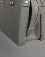 Chanel Mini CC Vanity Case wth Chain | Grey Lambskin Light Gold Hardware-details