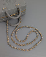 Chanel Mini CC Vanity Case wth Chain | Grey Lambskin Light Gold Hardware-details