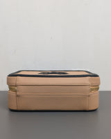 Chanel Filigree Vanity Case Medium | Black / Beige Caviar Light Gold Hardware-details