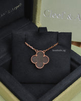Van Cleef & Arpels VCA Vintage Alhambra Necklace Grey Mother Of Pearl 18K Rose Gold-front
