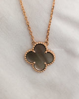 Van Cleef & Arpels VCA Vintage Alhambra Necklace Grey Mother Of Pearl 18K Rose Gold-model
