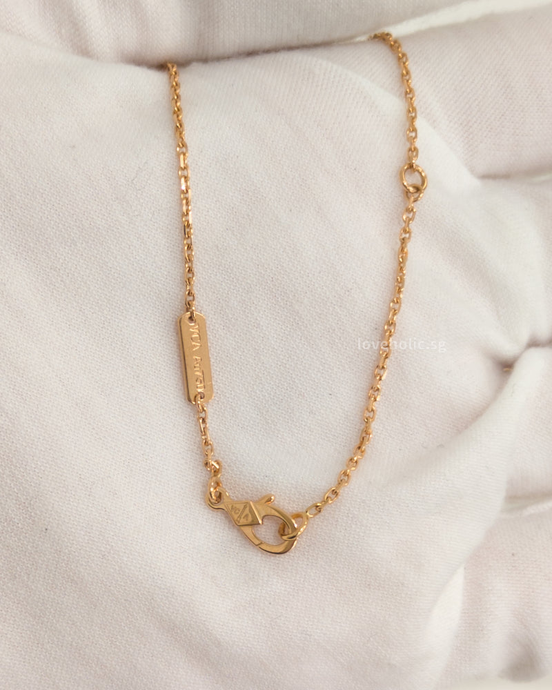 Van Cleef & Arpels VCA Vintage Alhambra Necklace Grey Mother Of Pearl 18K Rose Gold-front1