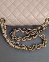 Chanel Classic Flap Small | 24K Light Beige Lambskin Light Gold Hardware-details