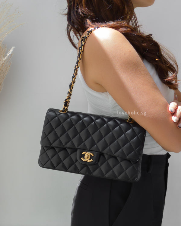 Chanel Classic Flap Medium | Black Lambskin Gold Hardware-model