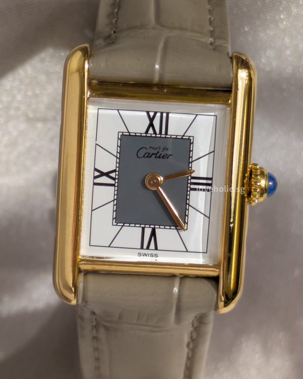 Cartier Vintage Vintage Must de Cartier Tank Vermeil Small | 925 Silver & 18K Gold Case -front