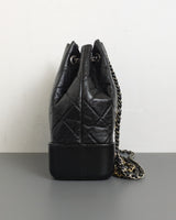 Chanel Gabrielle Backpack Small | Black Calfskin Multicolored Hardware-details