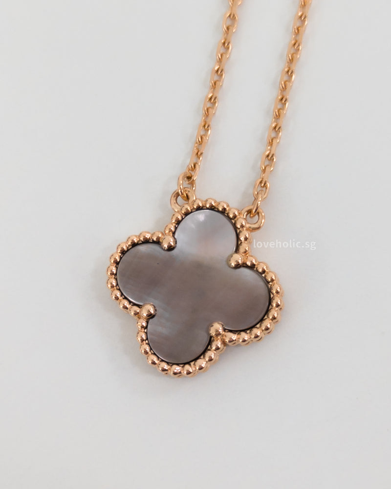 Vca Chain Vintage Alhambra Necklace 40cm Chain length | Grey Mother Of Pearl 18K ...