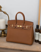 Hermes Birkin Retourne 25 | Gold Togo Gold Hardware-front