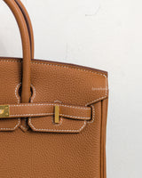 Hermes Birkin Retourne 25 | Gold Togo Gold Hardware-details