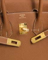 Hermes Birkin Retourne 25 | Gold Togo Gold Hardware-details