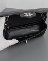 Chanel Mini Rectangle Black Caviar Silver Hardware-details
