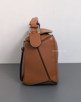 Loewe Puzzle Small | Tan Calfskin Silver Hardware-side