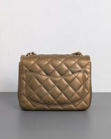 Chanel Classic Flap Mini Square | Dark Gold Caviar Light Gold Hardware-back