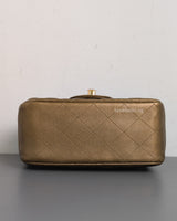 Chanel Classic Flap Mini Square | Dark Gold Caviar Light Gold Hardware-details