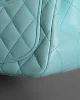 Chanel Classic Flap Mini Square | Tiffany Blue Lambskin Silver Hardware-details