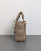 Dior Lady D-Joy Small | Beige Lambskin Light Gold Hardware-side