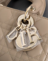 Dior Lady D-Joy Small | Beige Lambskin Light Gold Hardware-details