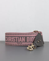 Dior Lady Dior Mini | Pink Grey Natural Wicker Gold Hardware-details