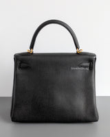 Kelly 28 Black Togo Gold Hardware