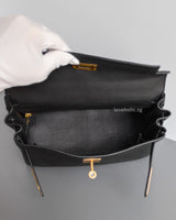 Kelly 28 Black Togo Gold Hardware