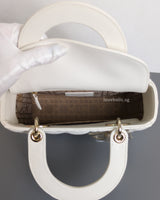 Dior My ABC Lady Dior Small | Latte Lambskin Light Gold Hardware-details