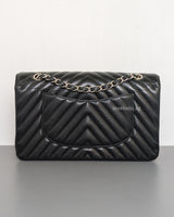 Chanel Classic Flap Chevron Medium | Black Caviar Silver Hardware-back