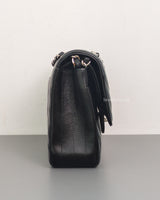 Chanel Classic Flap Chevron Medium | Black Caviar Silver Hardware-side