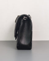 Chanel Classic Flap Chevron Medium | Black Caviar Silver Hardware-details