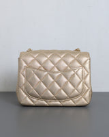 Chanel Classic Flap Mini Square | 21P Champagne Gold Lambskin Light Gold Hardware-back