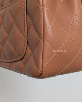 Chanel Classic Flap Mini Rectangle | 22S Caramel Lambskin Light Gold Hardware-details
