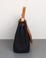 Hermes Herbag 31 | Blue Marine/Neutral Canvas Palladium Hardware-side
