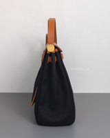 Hermes Herbag 31 | Blue Marine/Neutral Canvas Palladium Hardware-details