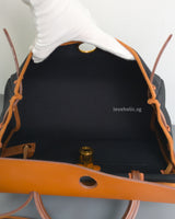 Hermes Herbag 31 | Blue Marine/Neutral Canvas Palladium Hardware-details