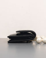 Chanel Clutch with Chain 20K Black Lambskin Silver Hardware-details