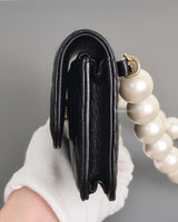 Chanel Clutch with Chain 20K Black Lambskin Silver Hardware-details