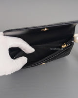 Chanel Clutch with Chain 20K Black Lambskin Silver Hardware-details