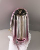 Flap Bag Gradient Pink Lambskin Light Gold Hardware
